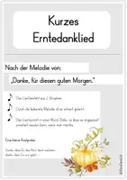 Vorschau - Text - Erntedanklied - Erntedankfest - Deckblatt