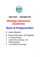 Vorschau - Arbeitsblätter - Grammatik Ausdrücke Deutsch Latein Basis und Fortgeschrittene - Deckblatt