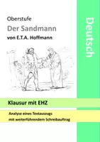 Vorschau - Klassenarbeiten - Klausur mit EHZ Der Sandmann - Analyse Interpretation Nathanael und Clara von E.T.A. Hoffmann - Deckblatt