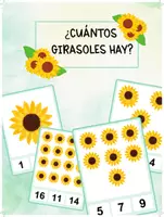 Vista previa - Juegos / Gamificación - ¿Cuántos girasoles hay? - Matemática - Conteo - Primavera - Portada