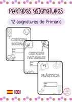 Vista previa - Manualidades / Dibujos para colorear - PORTADAS PARA LAS ASIGNATURAS - English & Castellano - Portada