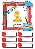 Vorschau - Poster - Giraffe Geburtstagskalender für die Giraffenklasse - Seite 1