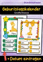Vorschau - Poster - Giraffe Geburtstagskalender für die Giraffenklasse - Deckblatt