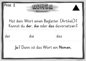 Vorschau - Poster - Wortarten-Proben - Tafelmaterial - Strategien zur Ermittlung von Nomen, Verben, Adjektiven - Seite 3