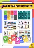Vista previa - Tarjetas / Manipulativos - Tarjetas continentes para juegos - Portada