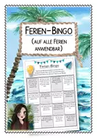 Vorschau - Arbeitsblätter - Ferien-Bingo (Ferienbingo auf alle Ferien anwendbar, Redeanlass/Kennenlernen) - Deckblatt