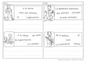 Aperçu - Feuilles d'exercices - Phrases secouées: Professions - Page 3