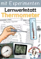 Vorschau - Unterrichtsreihen - Thermometer & Temperatur - Lernwerkstatt mit Experimenten und Bastelvorlage - Deckblatt