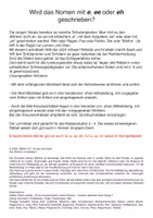Vorschau - Arbeitsblätter - Vokale/Selbstlaute: Nomen mit e, ee, eh - sechs einfache Lernrätsel - Seite 1