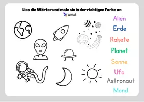 Vorschau - Stationenlernen - Lesen und malen I Wort- und Satzebene - Seite 1