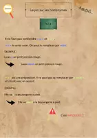 Aperçu - Affichage - Leçon sur les homonymes / Grammaire - Page de couverture