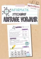 Vorschau - Arbeitsblätter - Informatik: Steckbrief Vorwissen Abfrage - Deckblatt