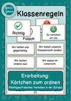 Vorschau - Anderer Materialtyp - Klassenregeln erarbeiten: Richtiges/Falsches Verhalten in der Schule - Deckblatt