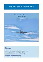 Vorschau - Klassenarbeiten - Nachschreibklausur Schirach Terror Plädoyer Verteidigung mit EWH - Deckblatt