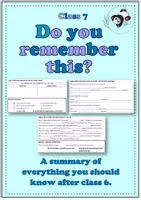 Vorschau - Stundenentwürfe - Do you remember this? Back to school summary class 7 - Deckblatt