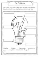 Vorschau - Unterrichtsreihen - Freebie Strom / Elektrizität - Aufbau und Bestandteile der Glühbirne - Seite 1