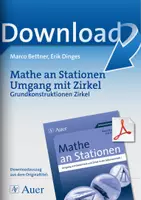 Vorschau - Arbeitsblätter - Mathe an Stationen Umgang mit Zirkel - Grundkonstruktionen Zirkel - Deckblatt