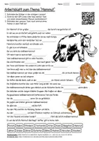 Vorschau - Arbeitsblätter - Arbeitsblatt "Mammut" + Onlineübung & MP3 + Mindmap + Infografik - Deckblatt