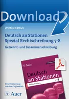 Vorschau - Stationenlernen - Deutsch an Stationen Spezial Rechtschreibung 7-8 - Getrennt- und Zusammenschreibung - Deckblatt