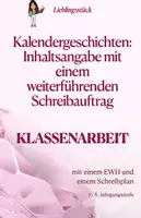 Vorschau - Klassenarbeiten - Klassenarbeit: Kalendergeschichte "Gute Geduld" - Deckblatt