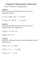 Vorschau - Arbeitsblätter - Mathematik Aufgaben Umkehrfunktion/Spiegelfunktion - Seite 1