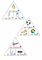 Vorschau - Anderer Materialtyp - Zusammengesetzte Nomen: Puzzle-Dreiecke (Artikel & DaZ) - Deutsch - Kl. 2/3 - Seite 1
