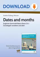 Vorschau - Stundenentwürfe - Dates and months - Englische Grammatik Basics Klasse 5/6 - Grundregeln verstehen und üben - Deckblatt