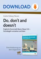 Vorschau - Arbeitsblätter - Do, don't and doesn't - Englische Grammatik Basics Klasse 5/6 - Grundregeln verstehen und üben - Deckblatt