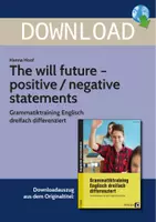 Vorschau - Arbeitsblätter - The will future - positive / negative statements - Grammatiktraining Englisch dreifach differenziert - Deckblatt