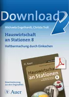 Vorschau - Stationenlernen - Hauswirtschaft an Stationen 8 - Haltbarmachung durch Einkochen - Deckblatt