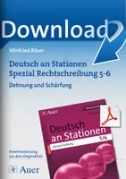 Vorschau - Stationenlernen - Dehnung und Schärfung - Deutsch an Stationen Spezial Rechtschreibung 5-6 - Deckblatt
