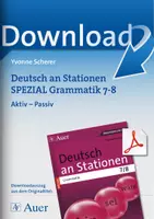 Vorschau - Arbeitsblätter - Deutsch an Stationen SPEZIAL Grammatik 7-8 - Aktiv - Passiv - Deckblatt