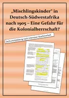 Vorschau - Stundenentwürfe - "Mischlingskinder" in Deutsch-Südwestafrika nach 1905 - Eine Gefahr für die Kolonialherrschaft - Deckblatt