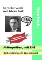 Vorschau - Test - Spracherwerb - Mündliche Abiturprüfung - Sachtextanalyse Erörterung Sapir mit Erwartungshorizont (EHZ) - Deckblatt