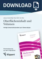 Vorschau - Stundenentwürfe - Oberflächeninhalt und Volumen - Fertige Unterrichtsstunden zum Thema Körper - Deckblatt