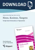 Vorschau - Stundenentwürfe - Sinus, Kosinus, Tangens - Fertige Unterrichtsstunden zur Trigonometrie - Deckblatt