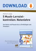 Vorschau - Spiele - 5 Musik-Lernzielkontrollen: Notenlehre - Von Noten und Pausen bis zu Dreiklängen und Tonleitern - Deckblatt