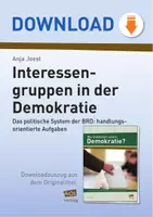 Vorschau - Fördermaterial/Inklusion - Interessengruppen in der Demokratie - Das politische System der BRD: handlungsorientierte Aufgaben - Deckblatt