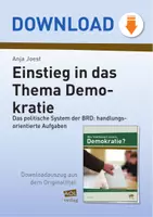 Vorschau - Arbeitsblätter - Einstieg in das Thema Demokratie - Das politische System der BRD: handlungsorientierte Aufgaben - Deckblatt