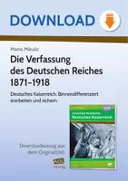 Vorschau - Stundenentwürfe - Die Verfassung des Deutschen Reiches 1871-1918 - Deutsches Kaiserreich: Binnendifferenziert erarbeiten und sichern - Deckblatt