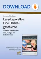 Vorschau - Stundenentwürfe - Lese-Leporellos: Eine Herbstgeschichte - zweifach differenziert - mit Lösungen zur Selbstkontrolle - Deckblatt