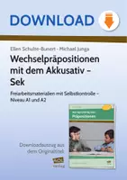 Vorschau - Stundenentwürfe - Wechselpräpositionen mit dem Akkusativ - Sek - Freiarbeitsmaterialien mit Selbstkontrolle - Niveau A1 und A2 - Deckblatt