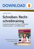 Vorschau - Arbeitsblätter - Schreiben: Rechtschreibtraining - Freiarbeitsmaterialien für Klasse 9+10 Deutsch Flexibel einsetzbar - mit Selbstkontrolle - Deckblatt