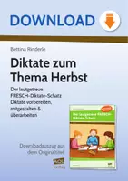 Vorschau - Arbeitsblätter - Diktate zum Thema Herbst - Der lautgetreue FRESCH-Diktate-Schatz Diktate vorbereiten, mitgestalten & überarbeiten - Deckblatt