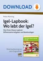 Vorschau - Arbeitsblätter - Igel-Lapbook: Wo lebt der Igel? - Mein Erste-Klasse-Lapbook Differenzierte Aufgaben und Bastelvorlagen - Deckblatt