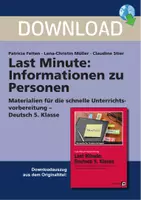 Vorschau - Arbeitsblätter - Last Minute: Informationen zu Personen - Materialien für die schnelle Unterrichtsvorbereitung - Deutsch 5. Klasse - Deckblatt