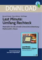 Vorschau - Stundenentwürfe - Last Minute: Umfang Rechteck - Materialien für die schnelle Unterrichtsvorbereitung - Mathematik 5. Klasse - Deckblatt