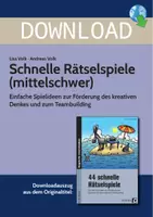 Vorschau - Stundenentwürfe - Schnelle Rätselspiele (mittelschwer) - Einfache Spielideen zur Förderung des kreativen Denkens und zum Teambuilding - Deckblatt