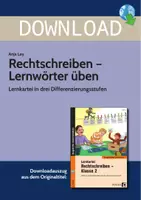 Vorschau - Arbeitsblätter - Rechtschreiben - Lernwörter üben - Lernkartei in drei Differenzierungsstufen - Deckblatt