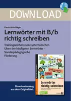 Vorschau - Stundenentwürfe - Lernwörter mit B/b richtig schreiben - Trainingseinheit zum systematischen Üben der häufi gsten Lernwörter - Sonderpädagogische Förderung - Deckblatt